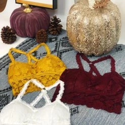 Iris & Rainbow Boutique New Arrivals #K797 For What It's Worth Lace Bralette (Mustard)