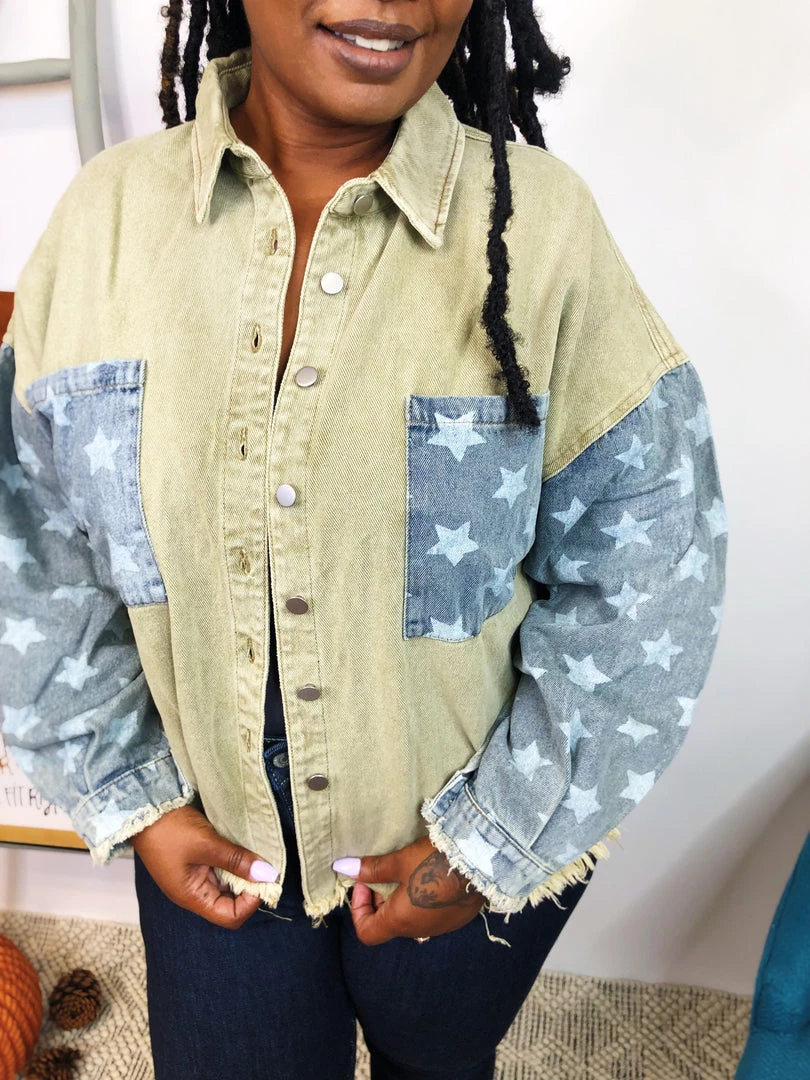 Iris & Rainbow Boutique New Arrivals #K836 Forever Your Star POL Shacket (Mocha Herb) 7 Iris & Rainbow Boutique New Arrivals #K836 Forever Your Star POL Shacket (Mocha Herb)