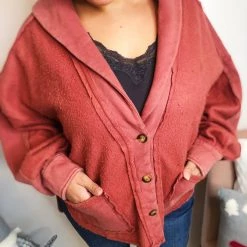 Iris & Rainbow Boutique New Arrivals #L379 Flawless Vintage Jacket (Brick)