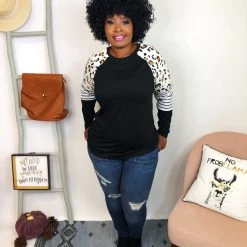 Iris & Rainbow Boutique New Arrivals #K800 Settling Down Long Sleeve Top