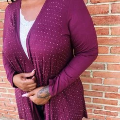 Iris & Rainbow Boutique #K673 The Lights Of The Night Sky Cardigan(Dark Plum) New Arrivals