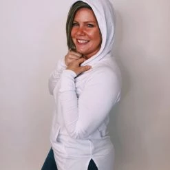 Iris & Rainbow Boutique #K290 Light Clouds Hoodie (White) New Arrivals