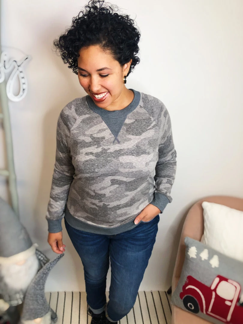 Iris & Rainbow Boutique #L373 Harmonious Camo Top (Grey) 3 Iris & Rainbow Boutique #L373 Harmonious Camo Top (Grey)