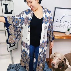 Iris & Rainbow Boutique New Arrivals #L910 Afterglow Kimono (Blue)