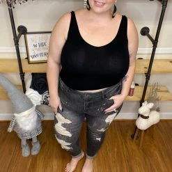 Iris & Rainbow Boutique #H21 Splash In The Dark Judy Blue Boyfriend Jeans