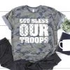 Iris & Rainbow Boutique #L423 God Bless Our Troops Tee New Arrivals