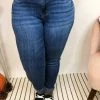 Iris & Rainbow Boutique #K900 Cuffed In Plaid Judy Blue Girlfriend Jeans