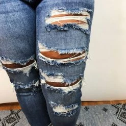Iris & Rainbow Boutique New Arrivals #E06 Downtown Distressed Boyfriend Judy Blue Jeans