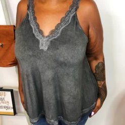 Iris & Rainbow Boutique New Arrivals #K803 Trapped In Lace Sleeveless POL Top (Black)