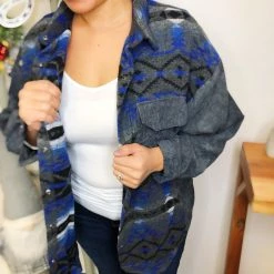 Iris & Rainbow Boutique L449 Into The Deep Sea Shacket