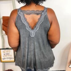 Iris & Rainbow Boutique New Arrivals #K803 Trapped In Lace Sleeveless POL Top (Black)