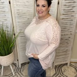 Iris & Rainbow Boutique #K68 Sunday Morning Lace Dolman Top