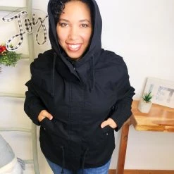 Iris & Rainbow Boutique #L560 Trendy Temptation Utility Jacket (Black) New Arrivals