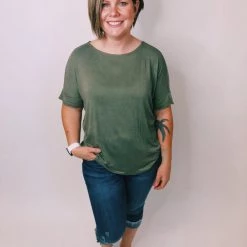 Iris & Rainbow Boutique #K268 It's All In The Details Top (Olive) New Arrivals