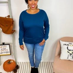 Iris & Rainbow Boutique New Arrivals *DOORBUSTER* K922 Aurora's Long Sleeve Top (Teal)