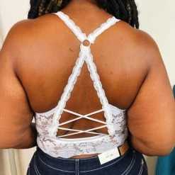 Iris & Rainbow Boutique New Arrivals #K795 For What It's Worth Lace Bralette (White)