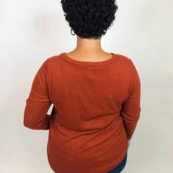 Iris & Rainbow Boutique #K685 The City Girl's Cozy Pullover (Rust)