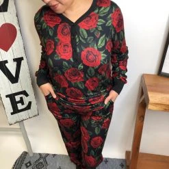 Iris & Rainbow Boutique New Arrivals #L652 Night In Roses Pajamas