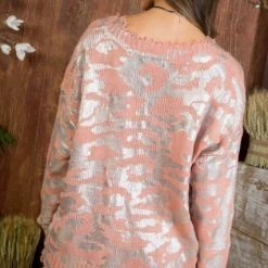 Iris & Rainbow Boutique #871 Lilly’s Frayed Leopard Sweater Size Small