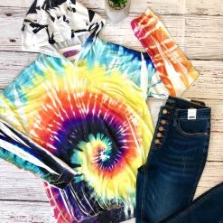 Iris & Rainbow Boutique #F59 Sunset Swirl Hooded Shirt New Arrivals