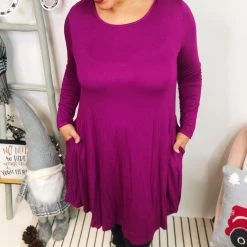 Iris & Rainbow Boutique New Arrivals #L302 Simple And Stunning Dress (Magenta)