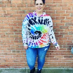 Iris & Rainbow Boutique #F2 Rainbow Swirl Hooded Shirt New Arrivals