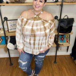 Iris & Rainbow Boutique #E08 Toffee Delight Criss Cross Top New Arrivals