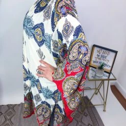 Iris & Rainbow Boutique New Arrivals #M586 Afterglow Kimono (Red)