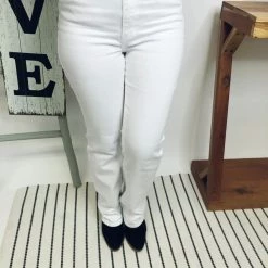 Iris & Rainbow Boutique #M318 Your Closet Is Calling White Bootcut Judy Blue Jeans