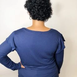 Iris & Rainbow Boutique New Arrivals #K522 A Reflection Of The Dark Long Sleeve (NAVY)