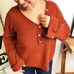 Iris & Rainbow Boutique New Arrivals #L624 To Be Loved Sweater (Rust)