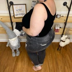 Iris & Rainbow Boutique #H21 Splash In The Dark Judy Blue Boyfriend Jeans