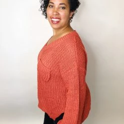 Iris & Rainbow Boutique #K477 Emma's Cozy Sweater (Spicy Rust) New Arrivals