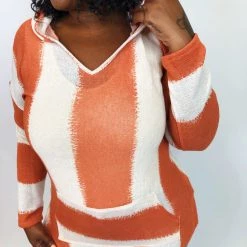 Iris & Rainbow Boutique #K750 Striped Creamsicle Hoodie Top