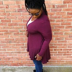 Iris & Rainbow Boutique #K673 The Lights Of The Night Sky Cardigan(Dark Plum) New Arrivals