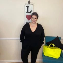 Iris & Rainbow Boutique #H533 And Chill Plunging Jumpsuit