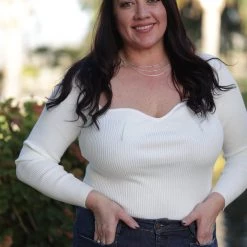 Iris & Rainbow Boutique #L446 Sweetheart Sweater Bodysuit (Ivory) New Arrivals