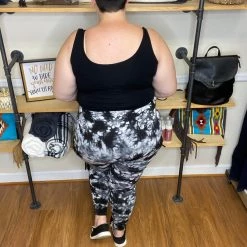 Iris & Rainbow Boutique #E02 Swirling Dreams Tie Dye Leggings (BLACK)