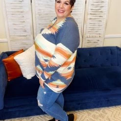 Iris & Rainbow Boutique #L250 Follow Your Vibe Aztec Sweater