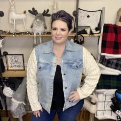 Iris & Rainbow Boutique #H134 Denim Sweater POL Jacket New Arrivals