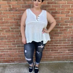 Iris & Rainbow Boutique New Arrivals #M544 Angeline Henley Tunic (Black)