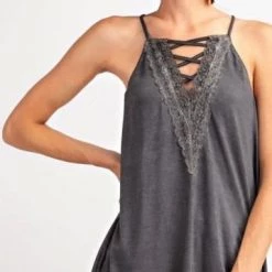 Iris & Rainbow Boutique New Arrivals #301 Swingy Lace Up Tunic (FINAL SALE)