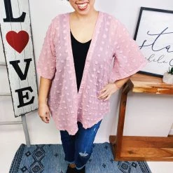 Iris & Rainbow Boutique #L908 I'm Levitating Cardigan (Mauve)