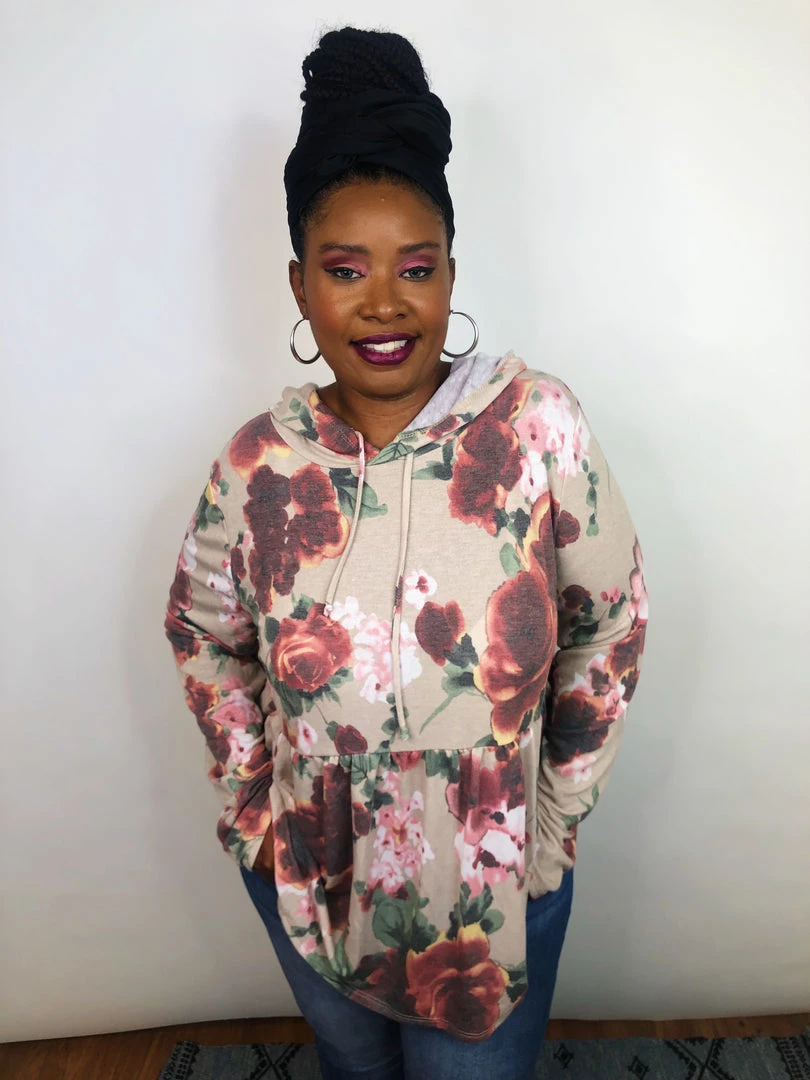 Iris & Rainbow Boutique New Arrivals #K648 Hawaiian Hush Babydoll Top (TAUPE/MAUVE) 4 Iris & Rainbow Boutique New Arrivals #K648 Hawaiian Hush Babydoll Top (TAUPE/MAUVE)