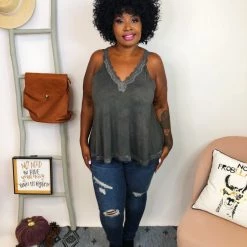 Iris & Rainbow Boutique New Arrivals #K803 Trapped In Lace Sleeveless POL Top (Black)