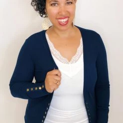 Iris & Rainbow Boutique #K202 Midnight Navy Snap Cardigan