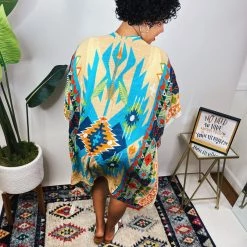 Iris & Rainbow Boutique New Arrivals #N322 Western Inspired Ethnic Motif Kimono
