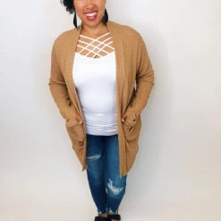 Iris & Rainbow Boutique #K318 Let's Grab A Latte Knit Cardigan New Arrivals