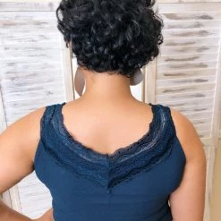 Iris & Rainbow Boutique #K6 Dreaming Of A Lace Tank (Navy)