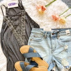 Iris & Rainbow Boutique New Arrivals #301 Swingy Lace Up Tunic (FINAL SALE)